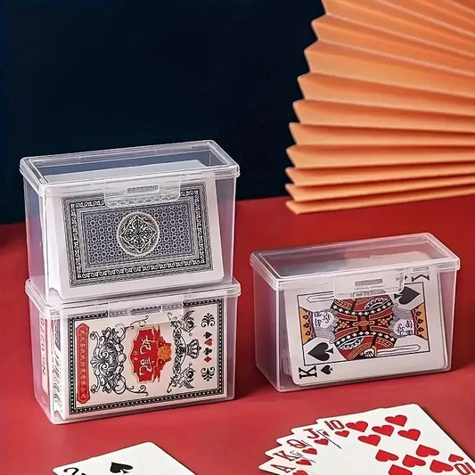 1/3pcs Playing Card Box, Clear Deck Case, Two Poker Images Can Be Placed (NO Cards) Christmas, Halloween, Thanksgiving Gift P