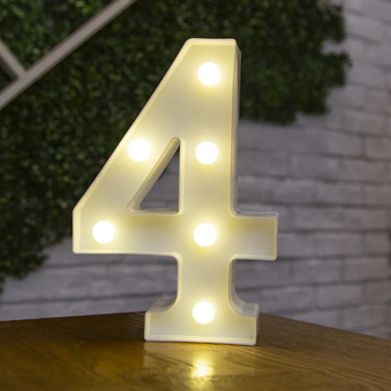 Alphabet Letter LED Nights Lights Number Lamp Decor Party Room Birthday Wall Wedding Home Decorations Personalised Ornaments 