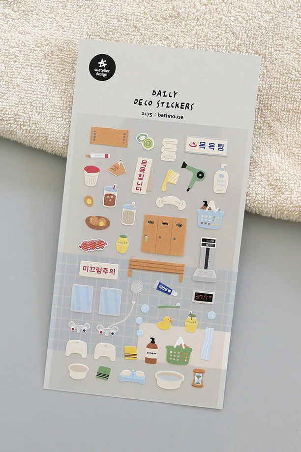 Korean Suatelier Stickers Cute Home Style Scrapbooking DIY Junk Journal Diary Stationery Deco Sticker Handiwork Craft Supplie
