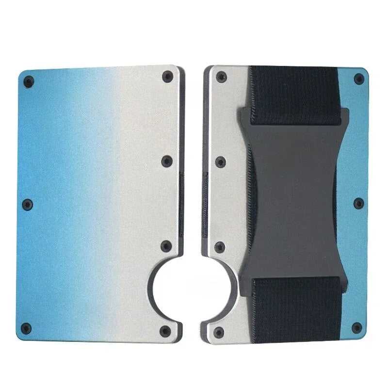 Forged Carbon Fiber Minimalist Slim Smart Wallets for Men Cashback Credit Card Holder Luxury Aluminium Wallet Rfid Money Clip