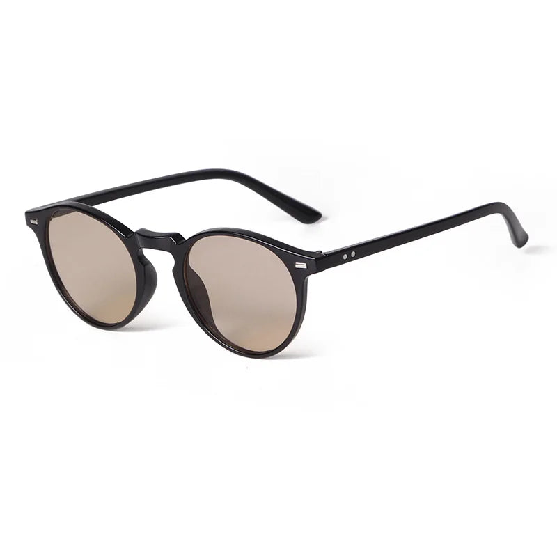 Vintage Fashion Round Sunglasses Women Men 2024 Brand Design Retro Rivet Yellow Blue Lens Square Sun Glasses Male Female Gogg