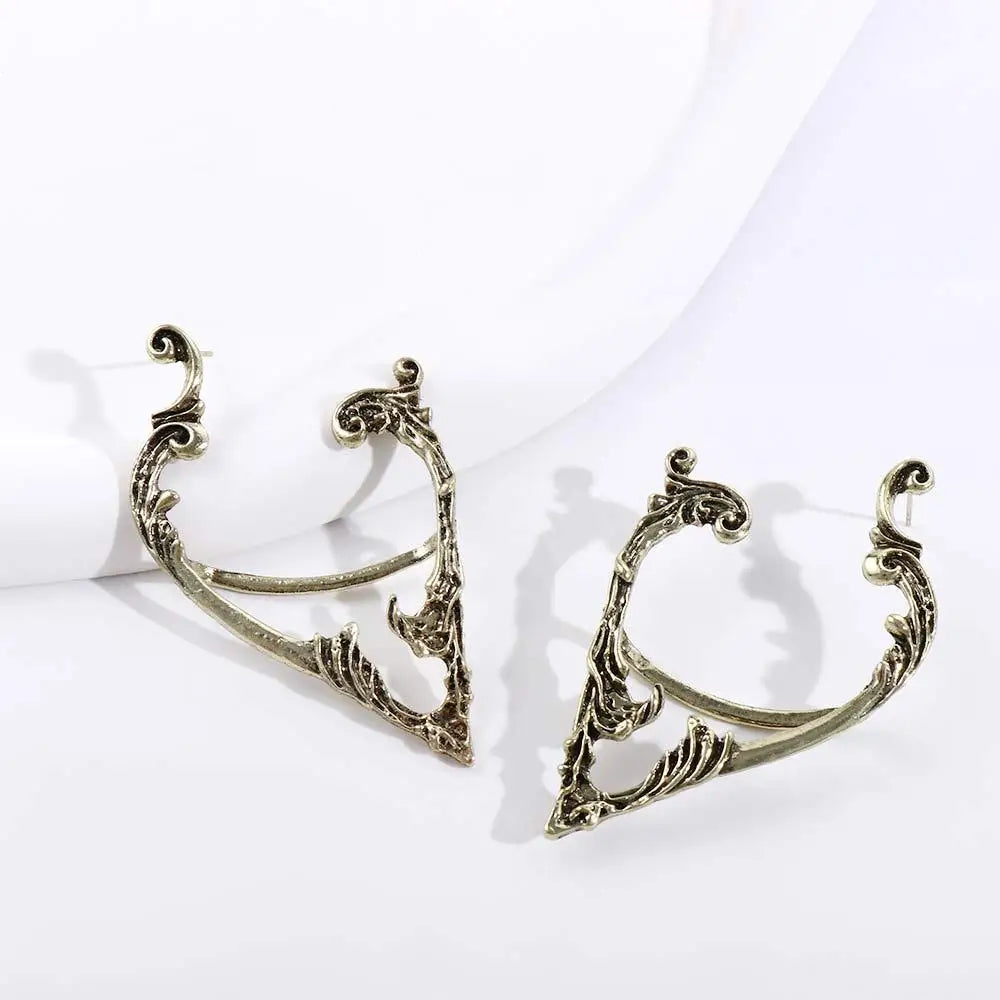 Gothic Elf Ear Clips Piercing Cartilage Climber Retro Clip Earring Punk Hip Hop Jewelry Accessories