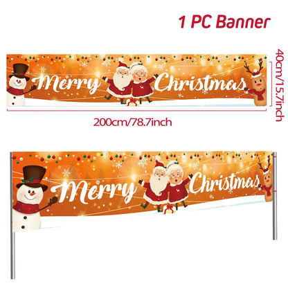 Christmas Outdoor Banner Merry Christmas Decoraton For Home 2023 Cristmas Outdoor Decor Xmas Navidad Noel Happy New Year 2024