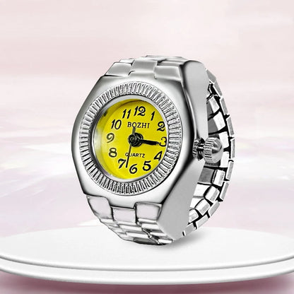 Ring Watch New Creative Alloy Shell Finger Circular Dial Couple Men And Women