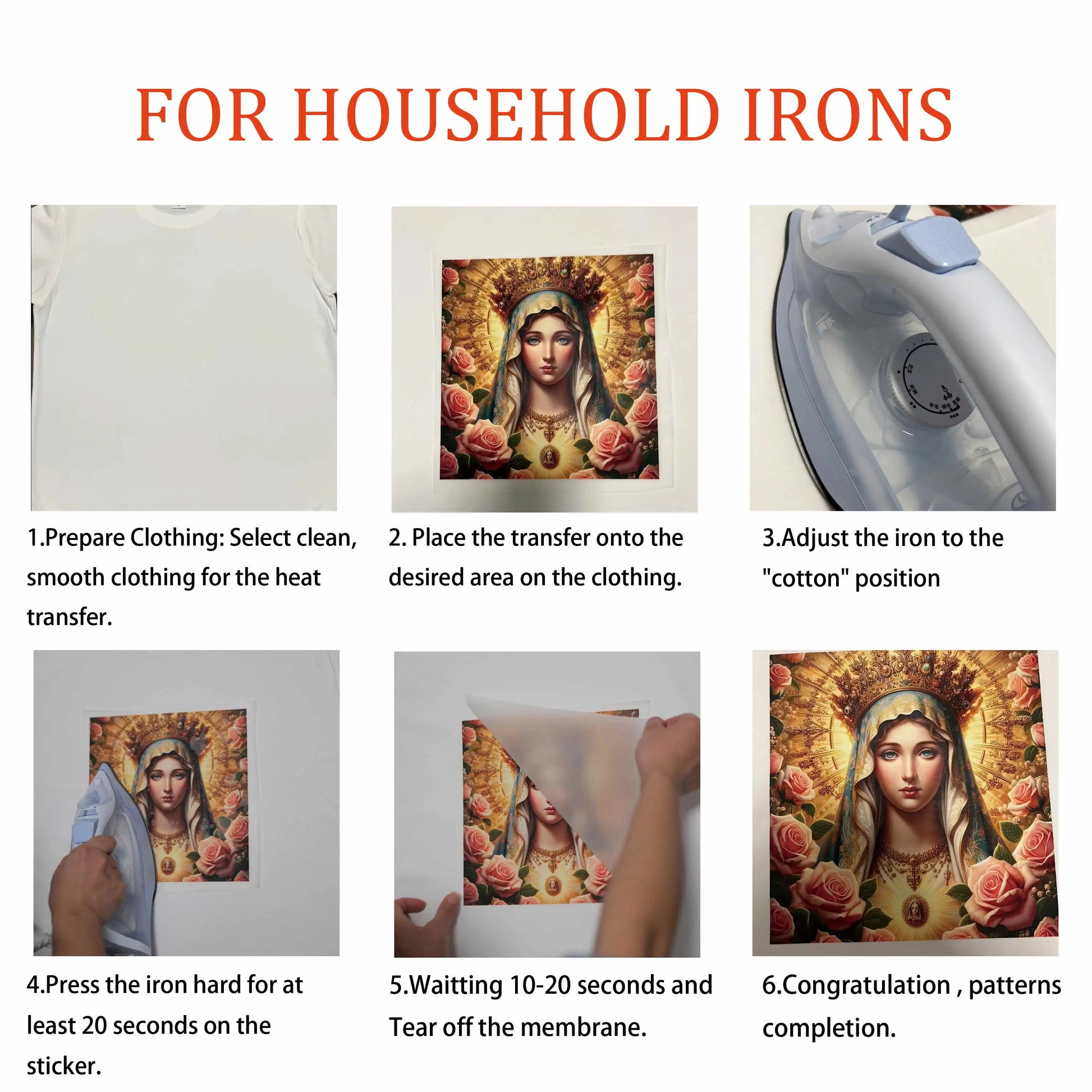 Custom Logo Or Pictures Iron-On Transfer For Clothing DIY A-Level Washable T-shirts Thermal Stickers DTF Heat Transfer Patche