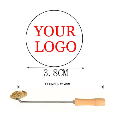 Custom Logo Branding Iron for Burger - Personalized Brass Steak & Burger Brander | Professional BBQ, Coconut, Cake Stamp - Lo