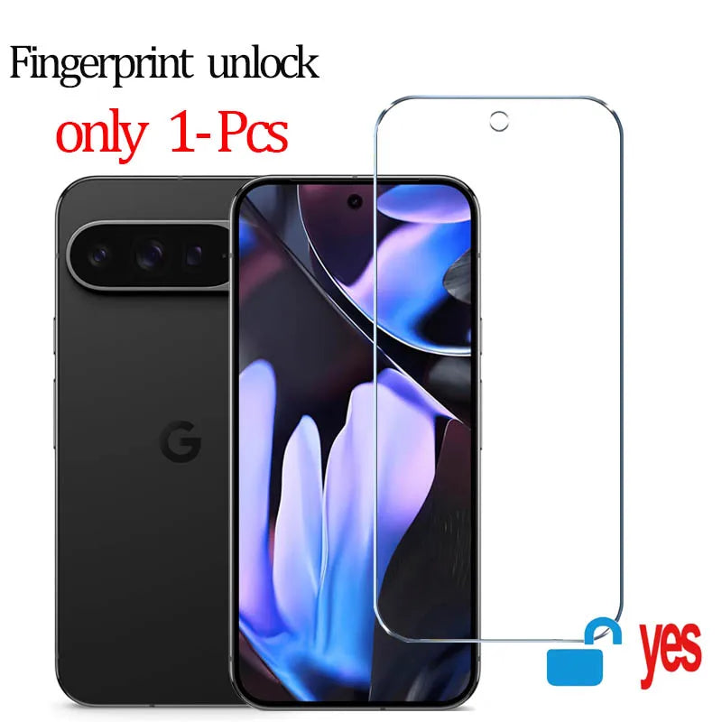 Fingerprint Unlock Glass for Pixel 9 Pro 10 8A 9A 10A 7A 8 Pro Screen Protector Pixel 9 Pro XL Tempered Glass for Google Pixe