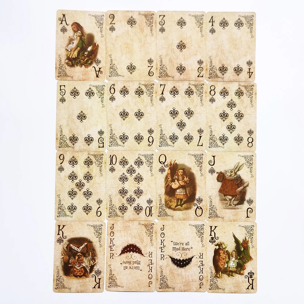 Vintage Style Playing Cards Alice in Game Poker Playing Cards Deck Board Games Retro Poker Set Magic Card Novelty Present Pok