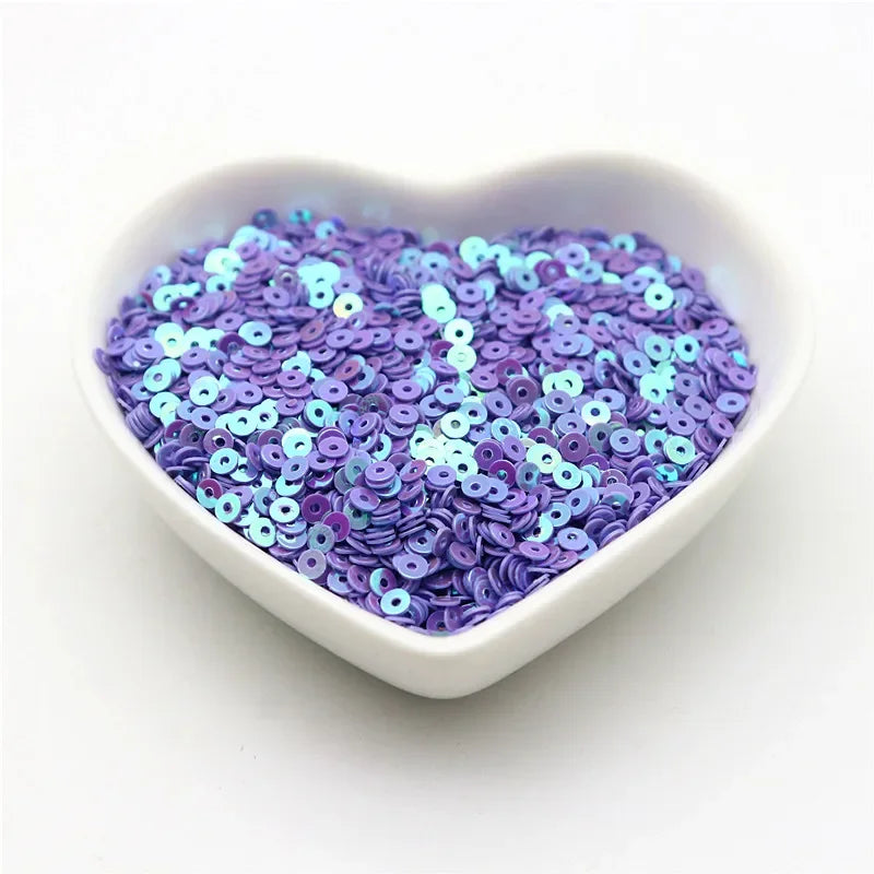 10g Solid Color Sequins Flat Round Pvc Clothing and Shoes Accessories DIY Hand-embroidered Flat Pieces 3mm 4mm 5mm 6mm - AB p