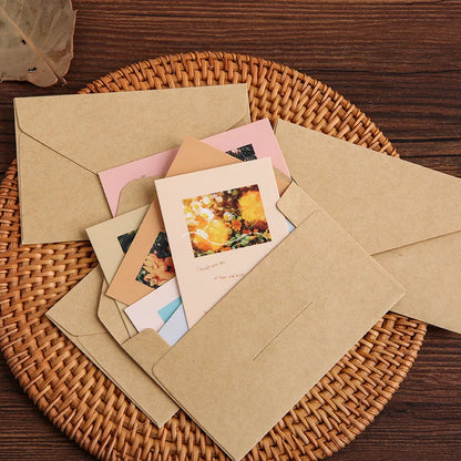 20/50/100PCS Classical Mini Paper Window Envelopes - Wedding Invitation, Gift Envelopes, Birthday Party Greeting Card Envelop