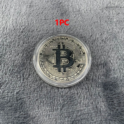 Gold Plated Bitcoin Coin Collectible Art Collection Gift Physical Commemorative Casascius Bit BTC Metal Antique Crafts Imitat