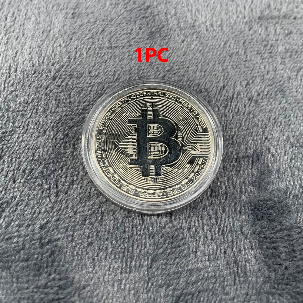 Gold Plated Bitcoin Coin Collectible Art Collection Gift Physical Commemorative Casascius Bit BTC Metal Antique Crafts Imitat