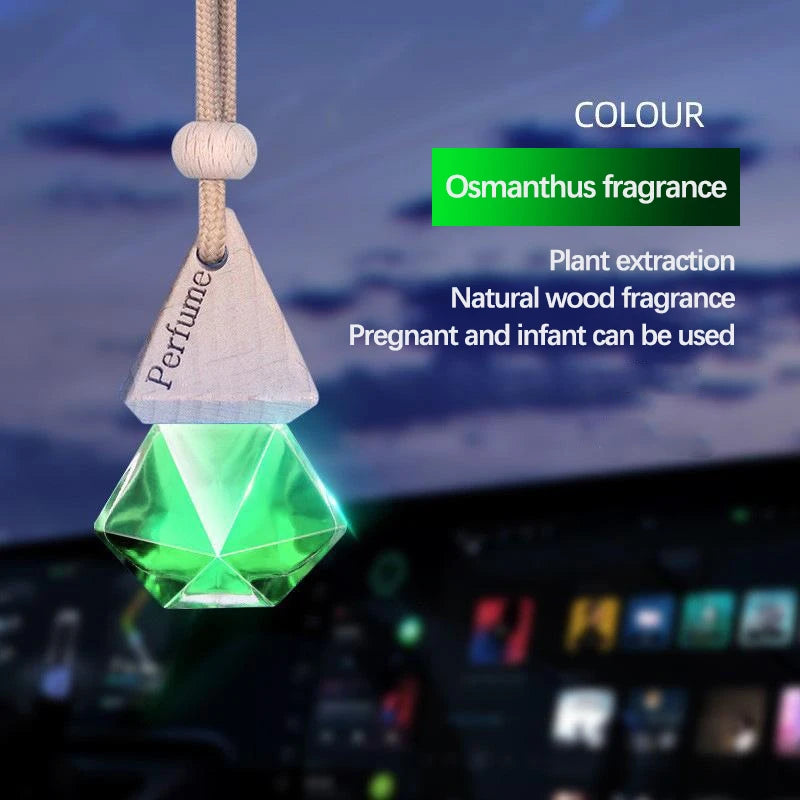 Auto Aromatherapy Fragrance Pendent Bottle Perfume Diffuser Automotive Decoration Car Hanging Glass Bottle Empty Perfume - Os