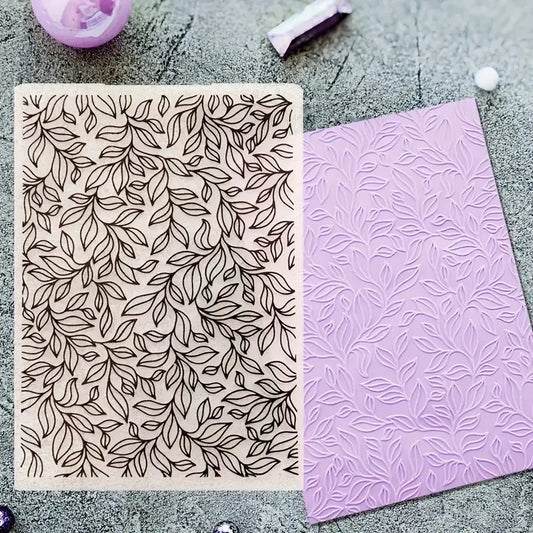 1Pc Embossing Folder Leaf Background Pattern Plastic Embossing Folder Machine Template for Card Making Scrapbook Paper Album 