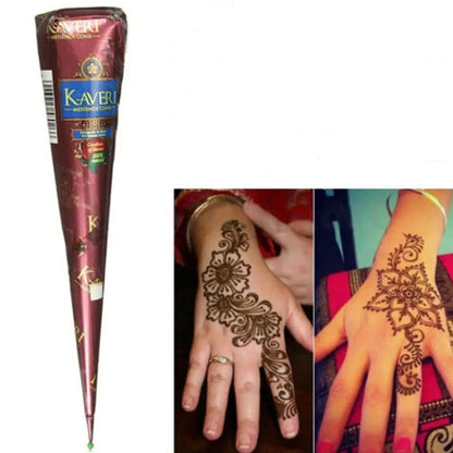 3 colors Natural Herbal Henna Cones Temporary Tattoo Body Art Paint Mehandi Ink - brown