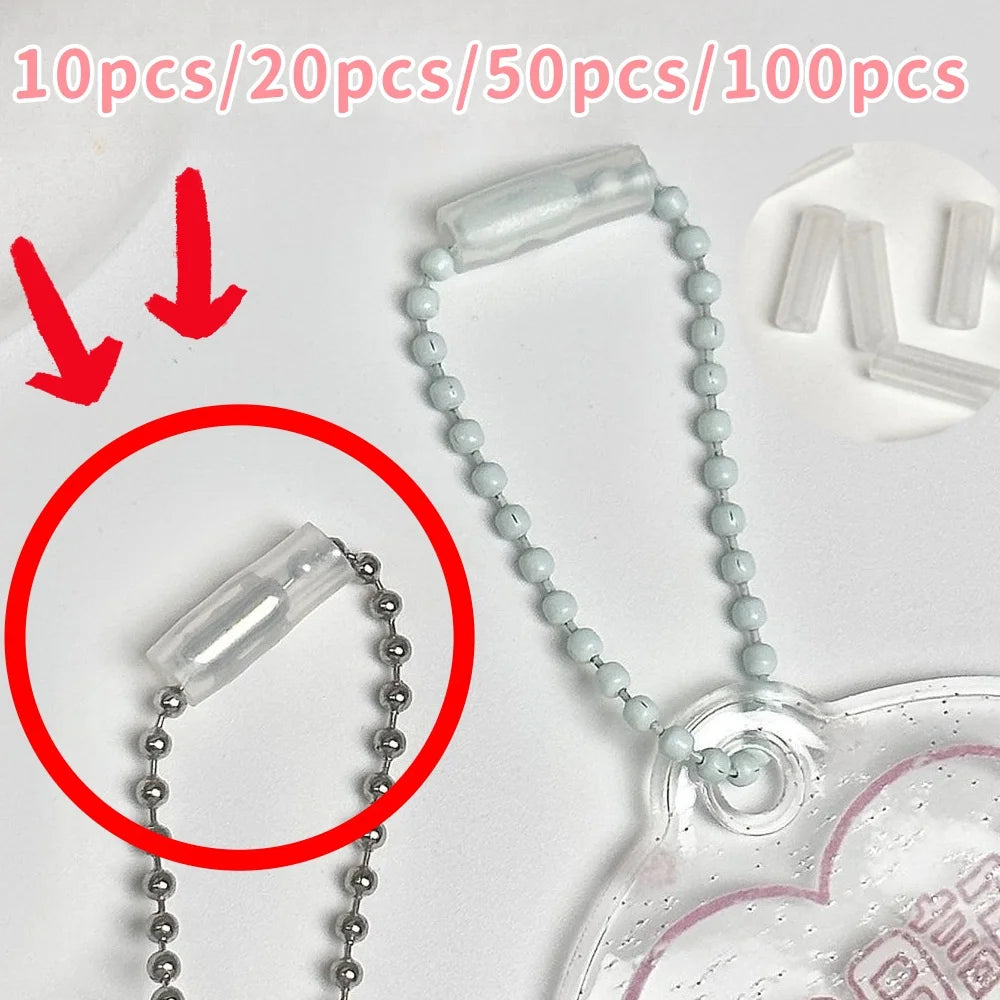 10/20/50/100PCS Pendant Bead Chain Anti-lost Cover Creative Pearl Chain Anti-drop Protective Cover DIY Accessories