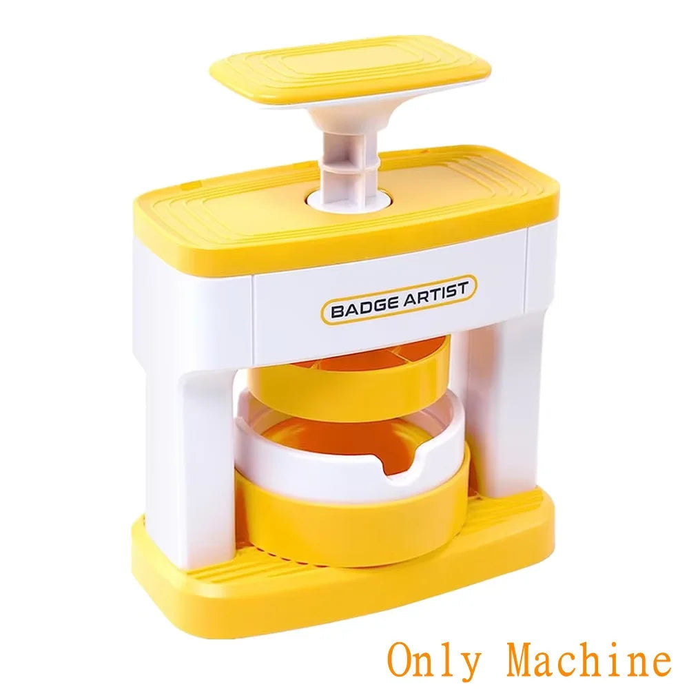 Kid Gift Badge Button Maker Machine Set, DIY Pin Button Press Badges Maker Machine with 48Pcs Button Parts+Picture+Circle Cut