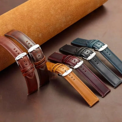 Genuine Leather Watchband 18mm 20mm 22mm 24mm 26mm Vintage Cowhide Watch Strap for DW Quick Release Bracelet Universal Wristb