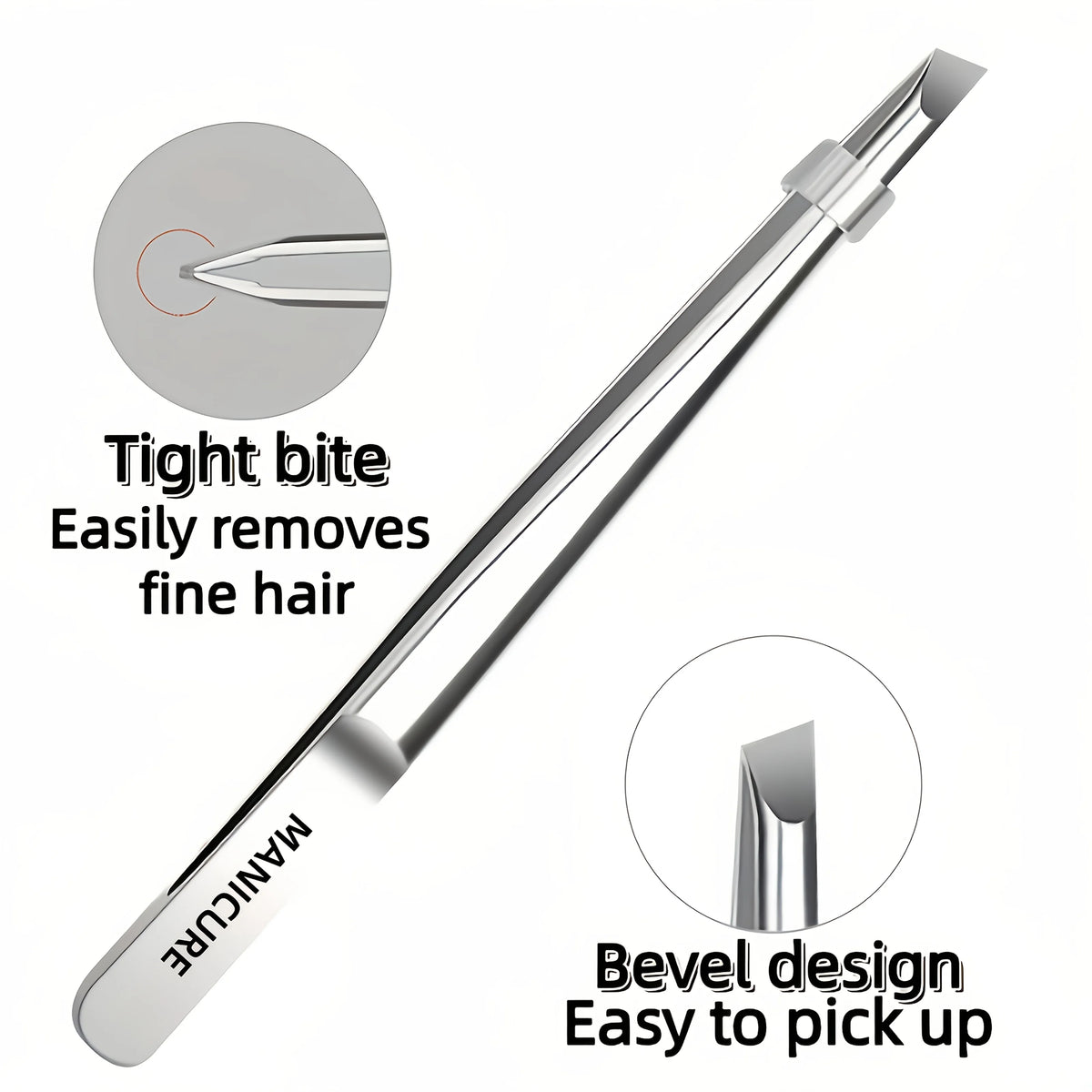 Stainless Steel Tweezers Tool Suitable for Eyebrow Eyelash Application Beard & Mustache Trimming False Eyebrow Applicator Gif