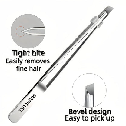 Stainless Steel Tweezers Tool Suitable for Eyebrow Eyelash Application Beard & Mustache Trimming False Eyebrow Applicator Gif