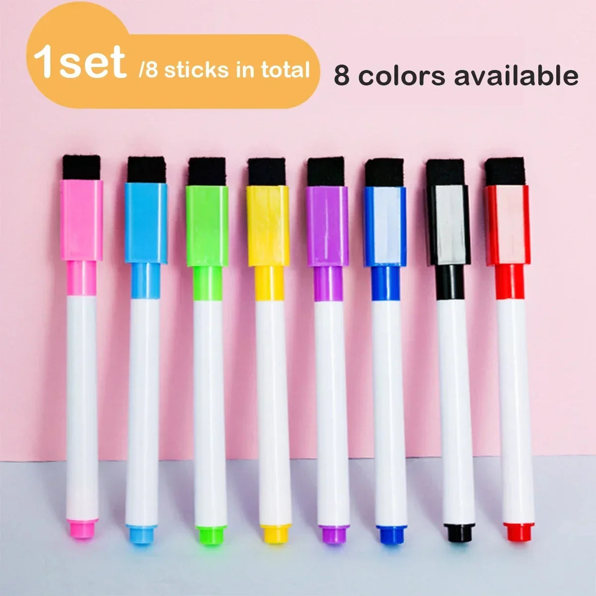 Magnetic Erasable Whiteboard Pen Color Options Blackboard Note Numbering Stationery Office Teaching Supplies for Classroom Us