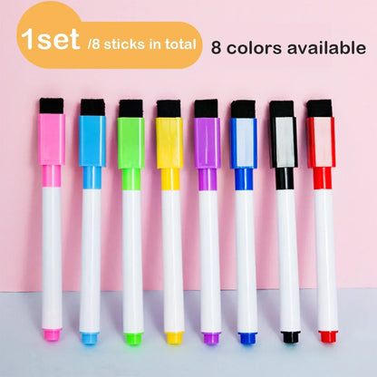 Magnetic Erasable Whiteboard Pen Color Options Blackboard Note Numbering Stationery Office Teaching Supplies for Classroom Us