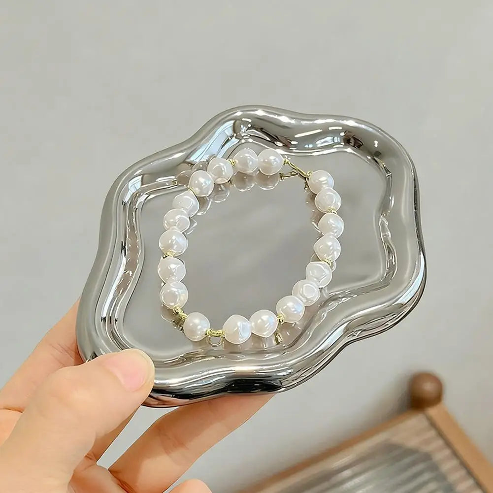 Jewelry Storage Tray Creative Cloud Shapes Plastic Trays Electroplated Jewelry Earrings Ring Display Plates Photo Props For W