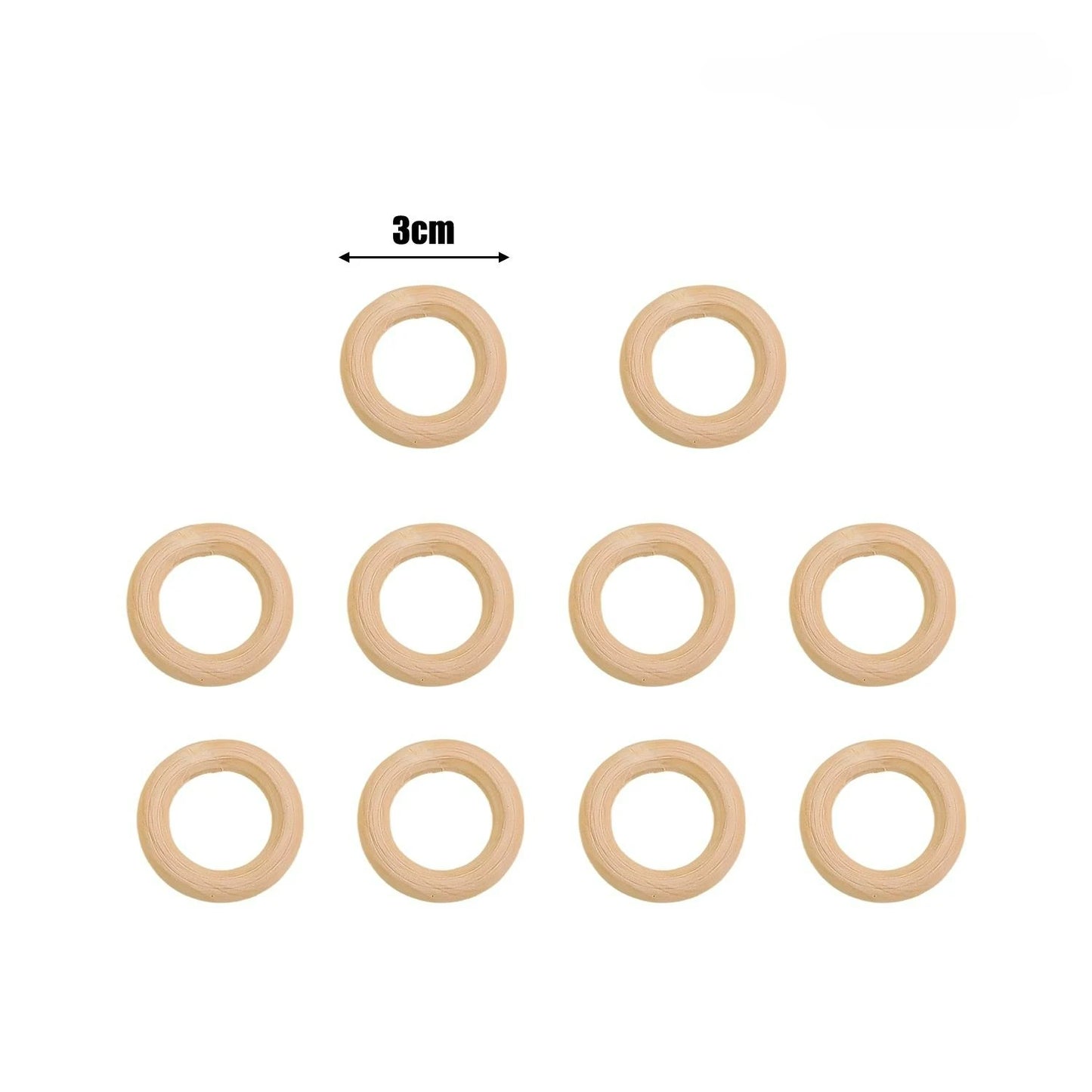 Unfinished Wood Rings Smooth Natural Wooden Ring Circles for Craft DIY Wood Hoops Jewelry Ornaments Connectors Jewelry Making