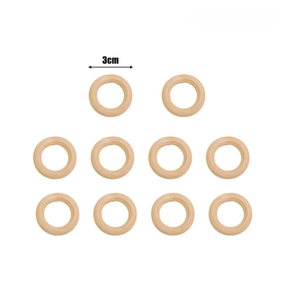 Unfinished Wood Rings Smooth Natural Wooden Ring Circles for Craft DIY Wood Hoops Jewelry Ornaments Connectors Jewelry Making