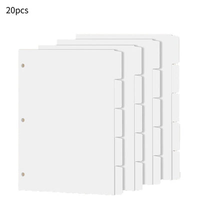20pcs Binder Dividers with Tabs for 3 Ring Binder, White Index Dividers, Blank Writable Tabs, for School, Office & Home - 20p
