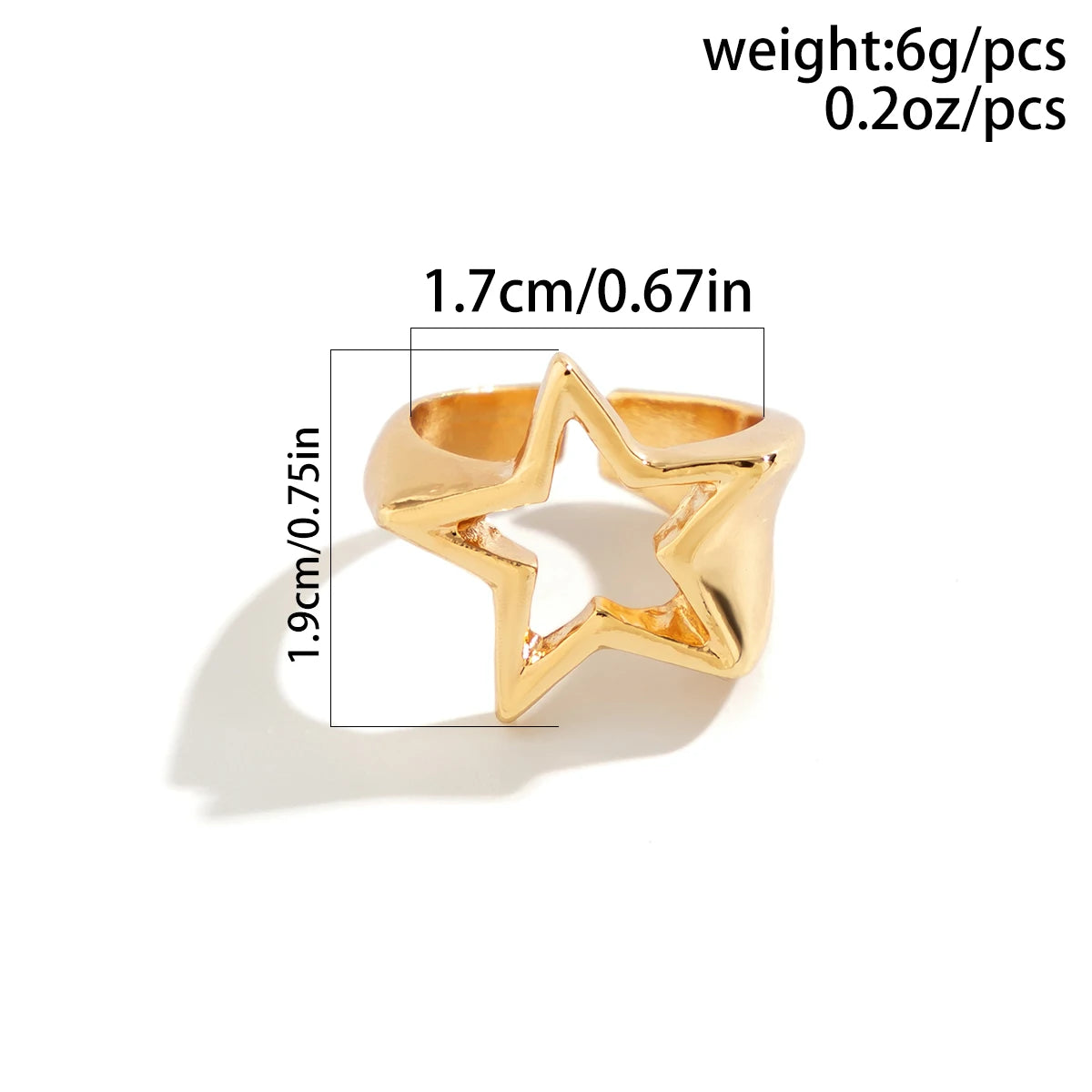 Vintage Punk Irregular Hollow Star Metal Open Rings for Women Fashion Statement Gothic Adjustable Couple Rings Y2K Wed Jewelr