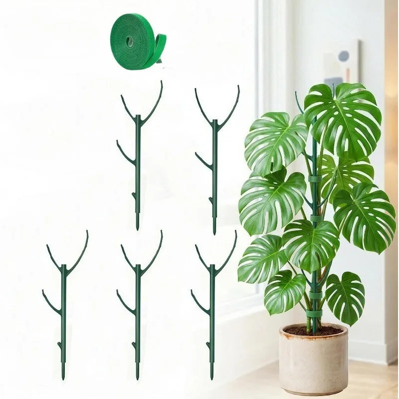 6Pcs Monstera Plant Support Set Stackable Tall Poles with Ties Support Climbing Plant Stems Durable Outdoor Gardening Support