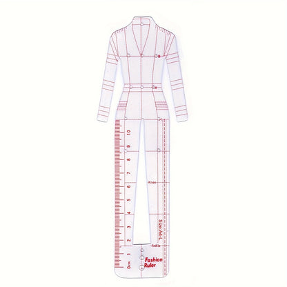 Transparent Body Model Skirt Design Template - Hand drawn Fashion Model Pattern, Suitable for Sewing and Weaving