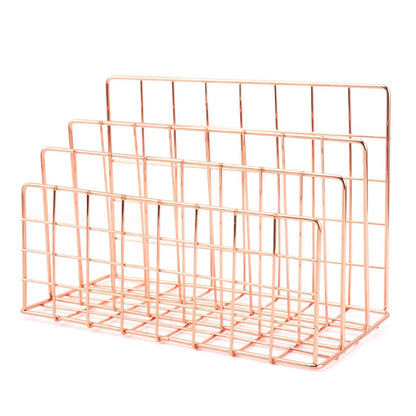 Ins Minimalist Iron Desktop Storage Rack Organizer Table Organizing Rack Document Book Rack Desk Multi-functional Storage Rac