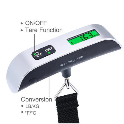 10g-50kg Portable Scale Digital LCD Display Electronic Luggage Hanging Suitcase Travel Weighs Baggage Bag Weight Balance Tool