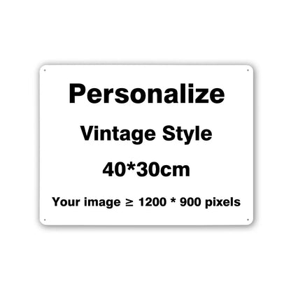 Custom Metal Tin Sign Vintage Wall Art Poster Personalise Room Decoration, Personalized Gift Free Design - 30x40cm Horizontal