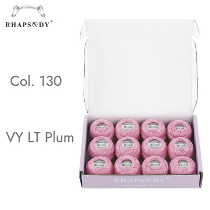 Rhapsody Size #8 Pearl Cotton Crochet Thread Embroidery Craft Needle Cross Stitch Egyptian Cotton Mercerized 12 Balls Set - 1