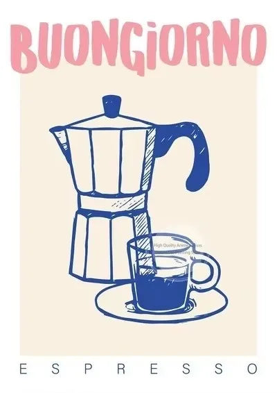 Retro Coffee Club Canvas Print Chic Food Beverage Beige Background Wall Art Posters for Modern Living Room Bedroom Home Decor