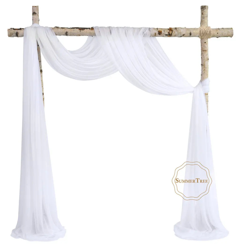 10 Meters Wedding Arch Drape Fabric Sheer Chiffon Tulle Curtain Draping Backdrop Party Supplies Home Drapery Ceremony Decorat
