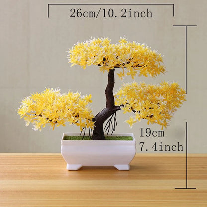 Artificial Tree Bonsai Simulation Plants Pot Plants for Garden Table Home Room Bedroom Decoration Outdoor Fake Plant Ornament
