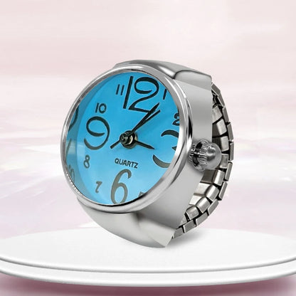 New Ring Watch Creative Circular Dial Alloy Shell Finger Couple Men And Women