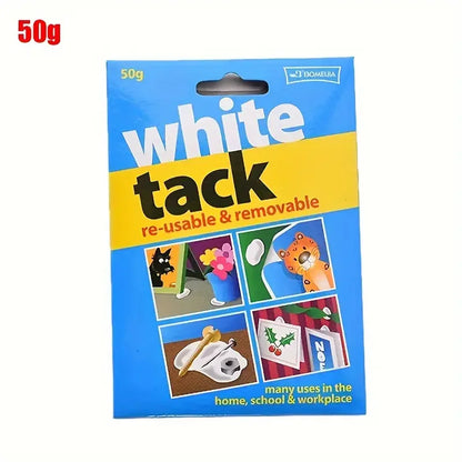 White Tack Multipack: Reusable, Wall-Safe, Non-Toxic, Removable Sticky Adhesive Putty for Posters, Photo Frames, Decorations