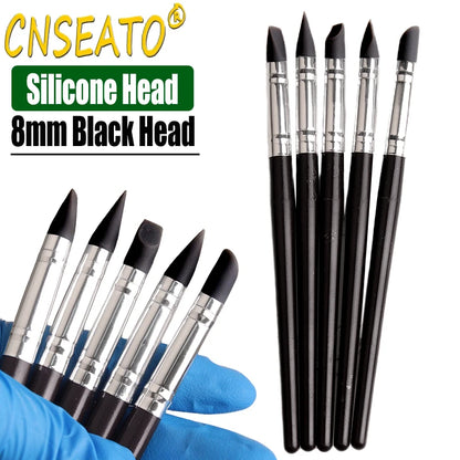 5 Pcs Dental Resin Brush Pens Resin Shaping Brushes For Composite Cement Adhesive Porcelain Teeth Dentist Tools Dentistry Lab