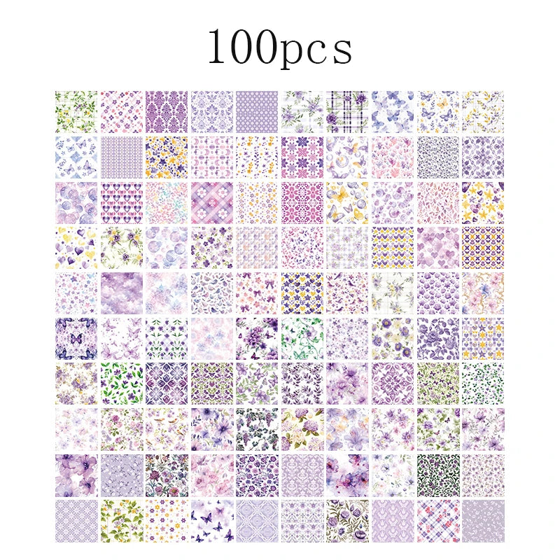 100pcs Vintage Paper Multi Style Deco Retro Stationery Supplies Writing Paper Junk Journal Label Scrapbooking Material Suppli