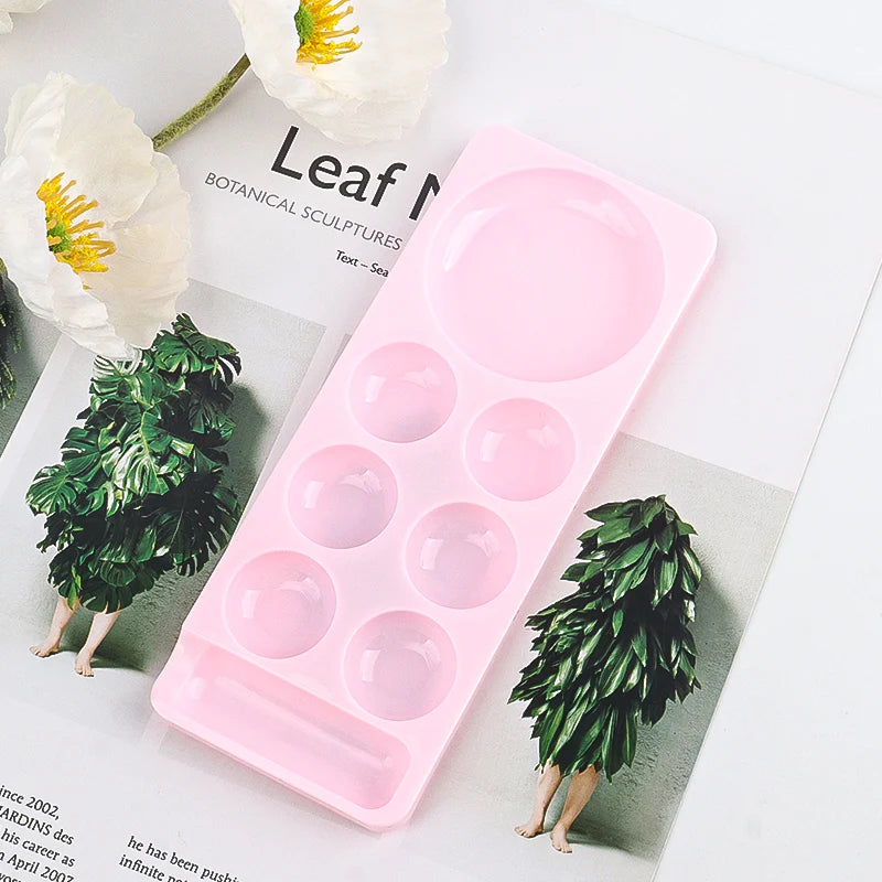 Nail Art Palette False Nail Tips Mixing Color Drawing Pallet Polish Display Shelf Manicure Tools Footprint Paints Nail Polish