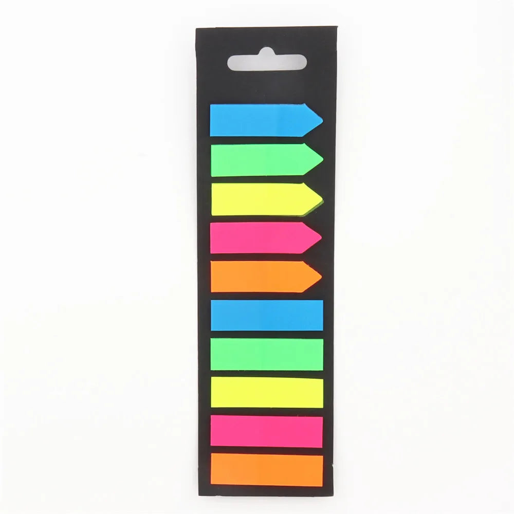 200 Sheets Color Index Sticky Notes, Transparent Adhesive for Journaling & Notes, Tabs for Books, School & Office Supplies - 