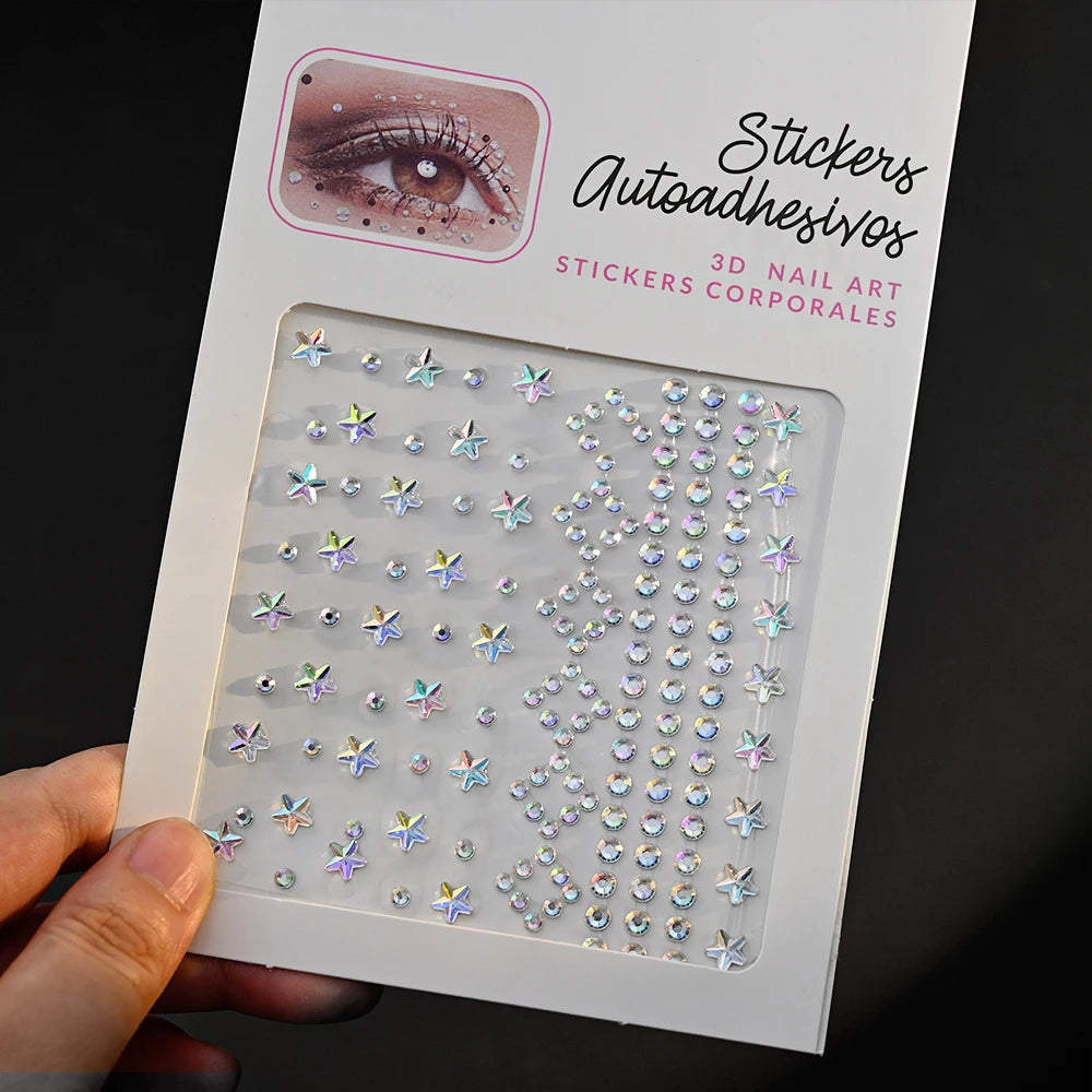 Stickers On The Face Rhinestone DIY Eyes Face Self Adhesive Temporary Tattoo For Makeup Party Festival Face Jewels Diamonds G