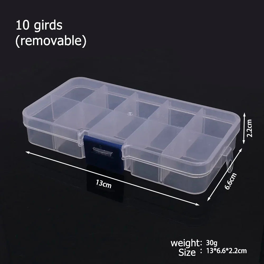 6–32 Compartment Plastic Storage Organizer Box for Beads, Jewelry & Craft Supplies - 10  grids removable