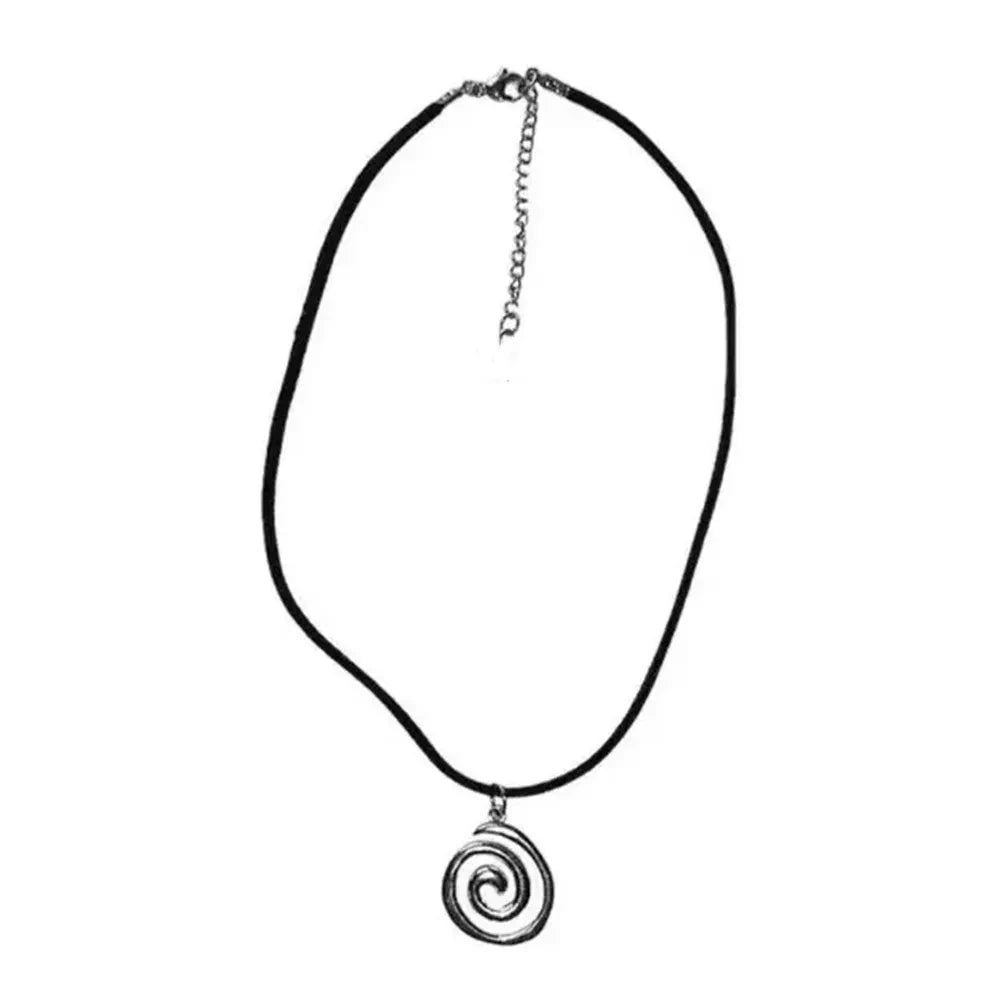 Vintage Spiral Vortex Pendant Hand-woven Leather Rope Necklace for Women Unisex Boho Pentagram Necklace Fashion 2023 Y2K Jewe