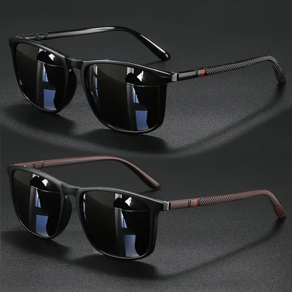 2/3pcs Luxury Square Vintage Cycling Sunglasses Men Women Fashion Travel Driving Fishing Sun Glasses Male Eyewear UV400 - bla